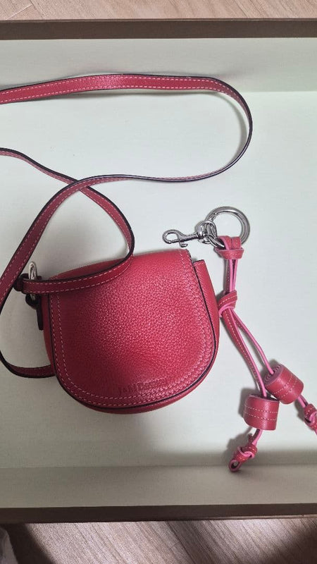 J&M Davidson Mini Shoulder Bag Pink Leather Flap Closure Crossbody