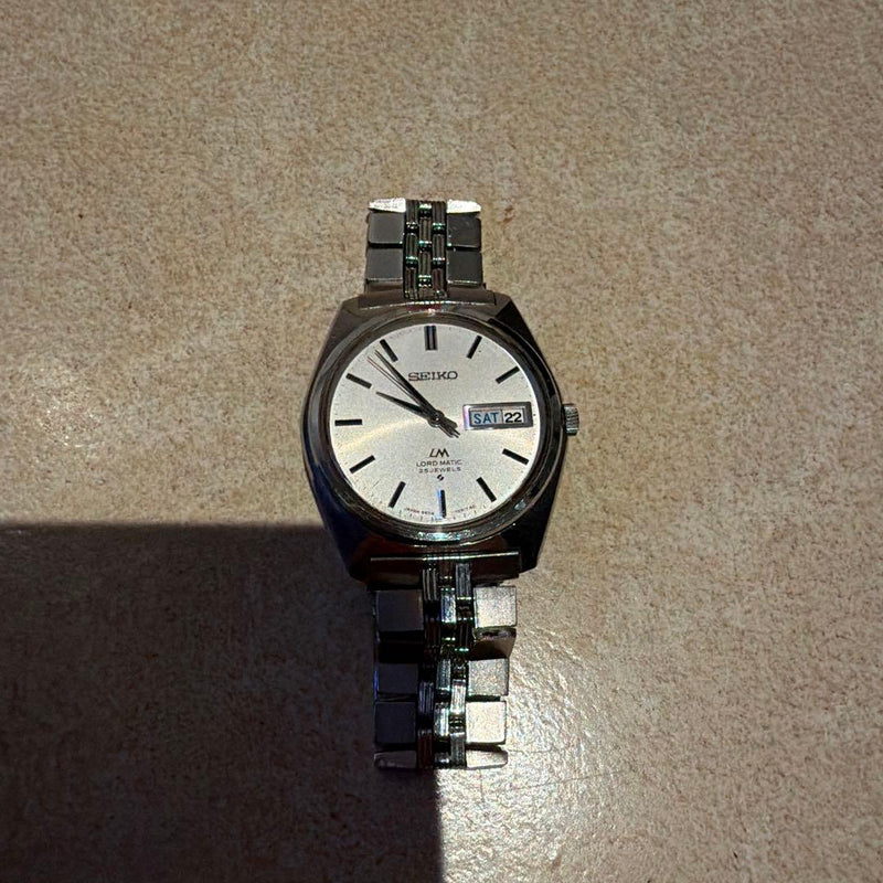 SEIKO Lord Matic 5606-7000 Automatic 23J Silver 34mm 19mm Lug 17cm Watch