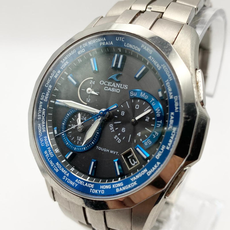 CASIO OCEANUS Manta OCW-S1400 Solar World Time 42mm Bracelet Watch Titanium 100m