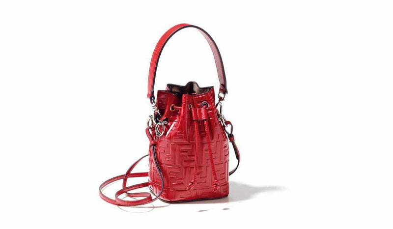 FENDI MINI MON TRESOR Zucca 2Way Drawstring Bag 11.5x17.5x10cm Shoulder 127cm