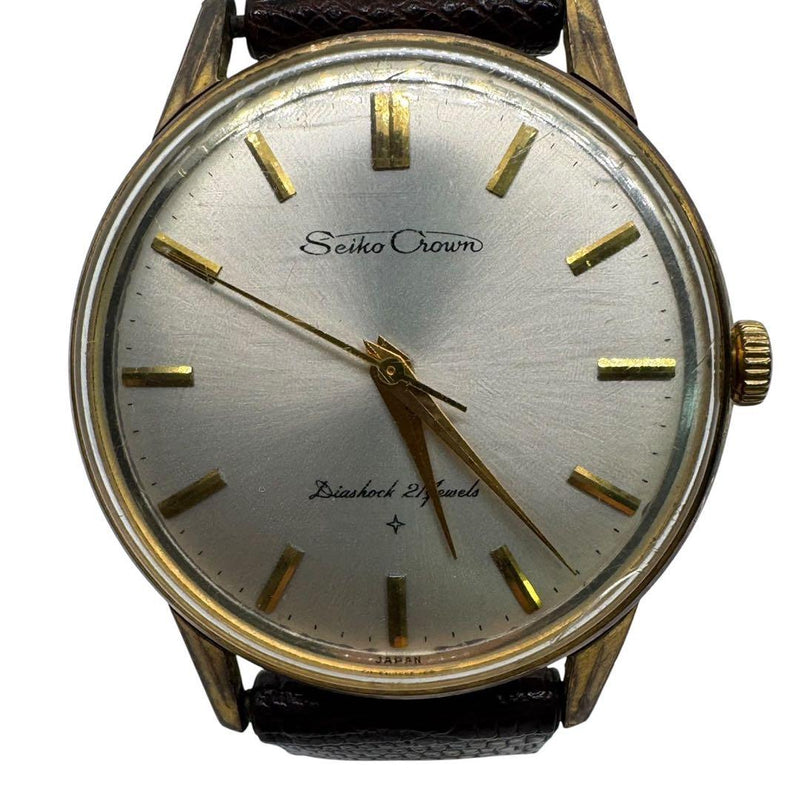 SEIKO Crown Diashock M07021019A1 Manual Wind 21 Jewels 35mm Mens 1960s Watch