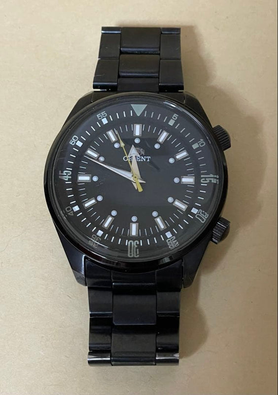 Orient Neo 70s Black Dial Inner Bezel Diver Style Mens Watch Orient Bracelet