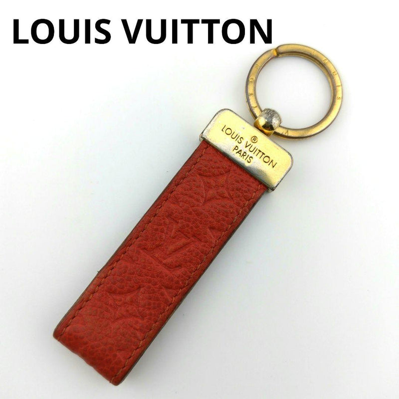Louis Vuitton Keychain Empreinte Porte Cles Dragonne M66878 Gold Plated Red