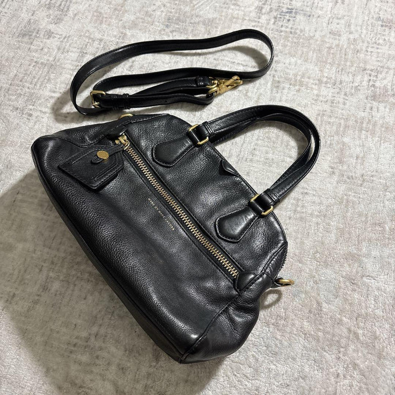 MARC BY MARC JACOBS 2000s Black Cowhide Leather 2WAY Bag W30 H24 D9cm Gold HW