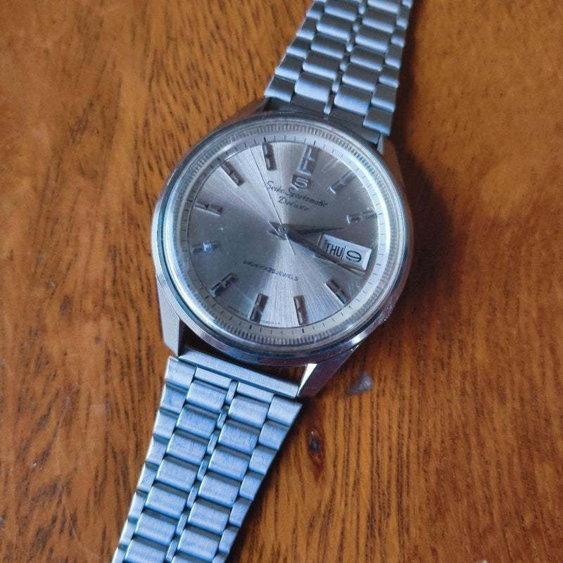 SEIKO Sportsmatic 5 Deluxe 7619-7030 Automatic Day Date Aftermarket Band Watch