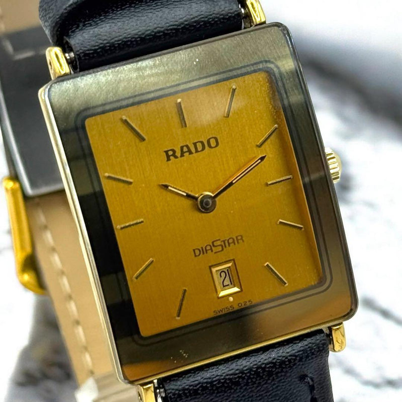 Rado DIASTAR 160.0281.3 Quartz Watch 24mm Ceramic Black Dial Date Unisex