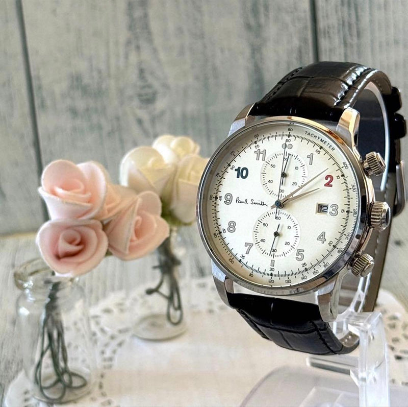 Paul Smith City 1014 Quartz Chronograph Watch 42mm Silver Tone Round Case