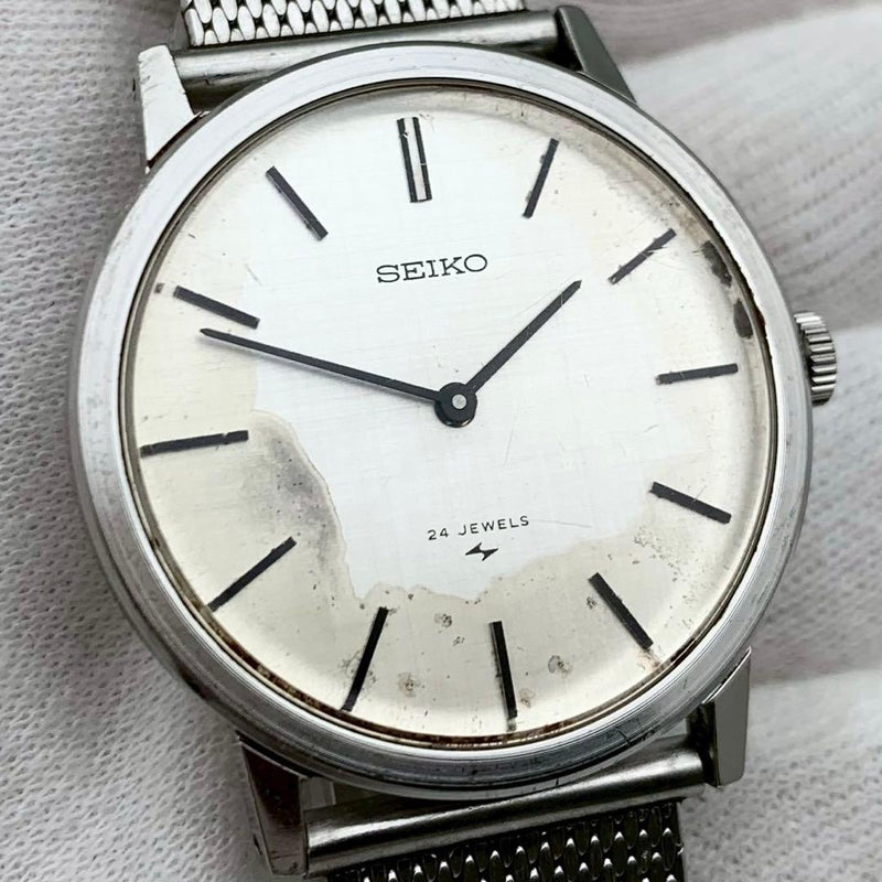 SEIKO CHARIOT 2559-0181 1971 Manual Winding Cal.2220 Hi-Beat SS 33mm Silver