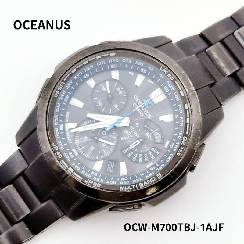 CASIO OCEANUS OCW-M700TBJ-1AJF Radio Solar Black IP Titanium Chronograph Tide