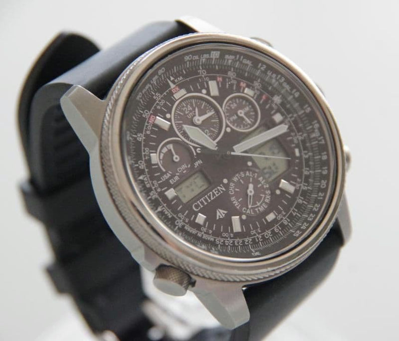 CITIZEN PROMASTER SKY PMV65-2271 U680 Quartz Watch Black Rubber Analog Digital