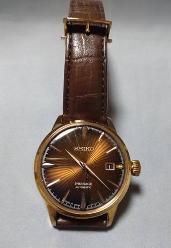 SEIKO Presage SARY128 SRPB46 Automatic 4R35 40.5mm Brown Pink Gold Tone Leather