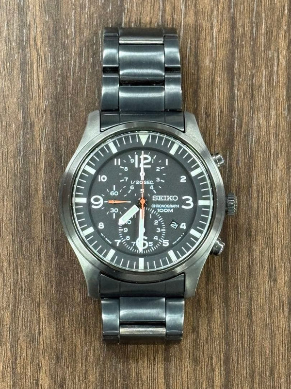 SEIKO 7T92-0JS0 Quartz Military Chronograph Wristwatch 42mm 47mm Solar