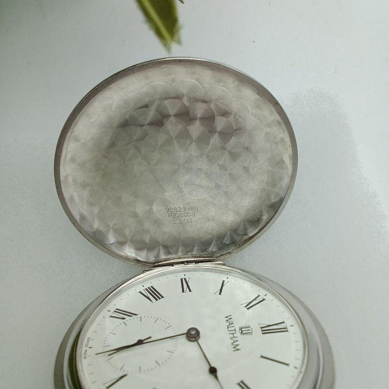 WALTHAM Pocket Watch Manual Wind Silver 925 Roman Dial Small Seconds
