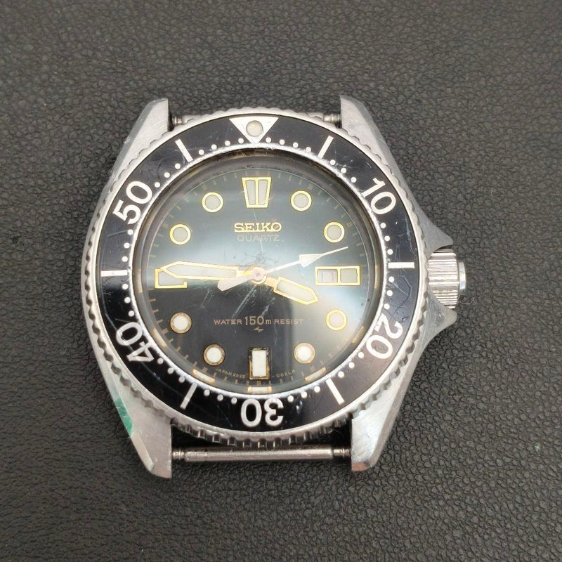 SEIKO 2625-0010 Quartz 150M Diver Watch Black Dial Rotating Bezel Date Head Only