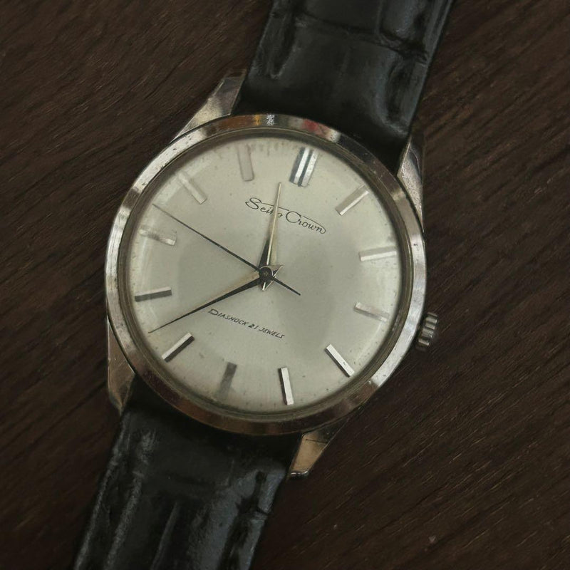 SEIKO CROWN Hand Winding 21 Jewels 60s Watch Cal 560 1962 34.3mm Acrylic