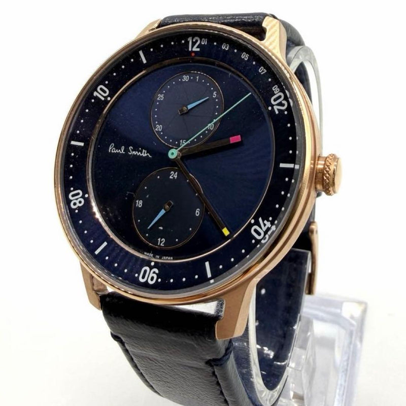 Paul Smith Church Street Mens Quartz Watch 40mm Stainless Steel Navy Dial Pink