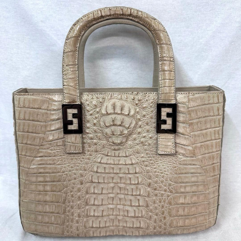 iii sanpo Crocodile Handbag SB-787 18.5x31.5x10cm Black 47cm Handle 1 Ext 3 Int