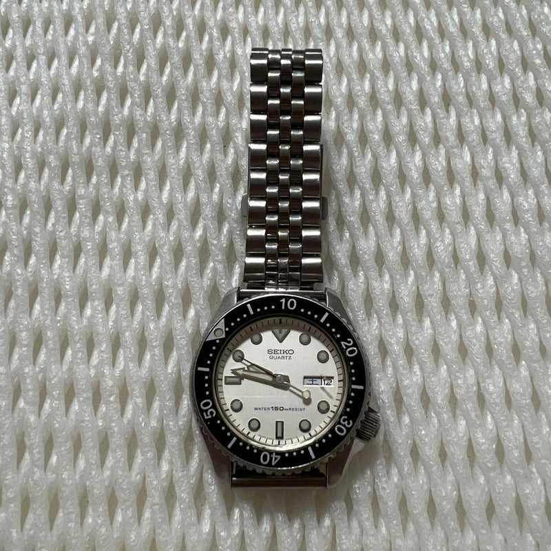 SEIKO 6458-600B QUARTZ Diver Watch 150m 38mm Day Date Jubilee Bracelet 1980