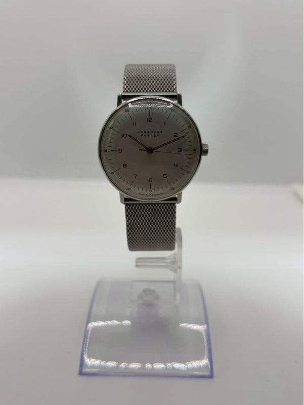 JUNGHANS MAX BILL 027/3701 Manual Stainless Steel Silver Mesh Watch J805.1 34mm