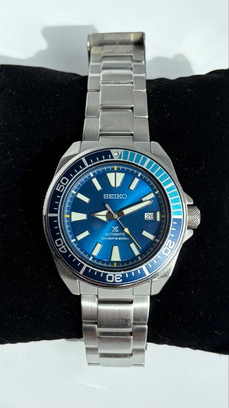 SEIKO Samurai SRPB09K1 Automatic Blue Dial Blue Navy Bezel SS Bracelet 200m