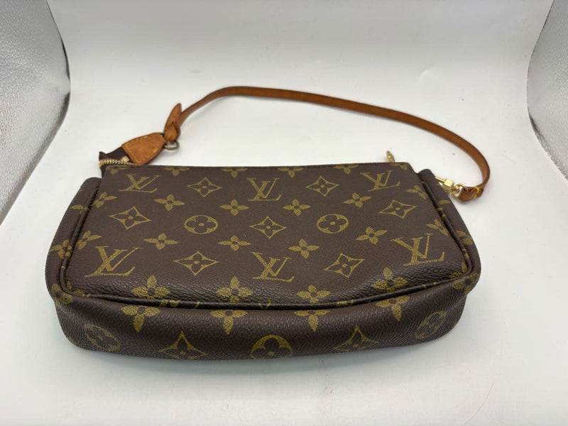 Louis Vuitton Pochette Accessoires Brown Monogram Canvas Shoulder Pouch Handbag