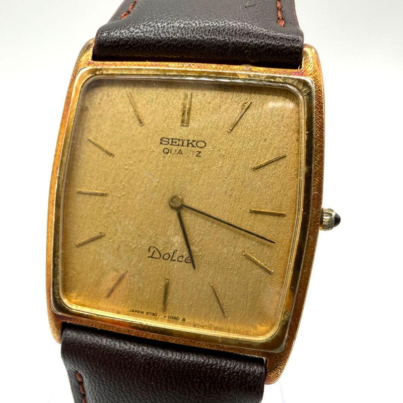 SEIKO Dolce 9531-5030 Quartz Stainless Steel Rectangular Gold Glitter Watch