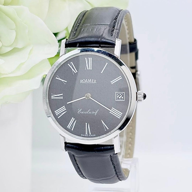 ROMER exclusif 449 8120 Hand-Wound Watch 37mm x 41mm Case Silver Gray Black