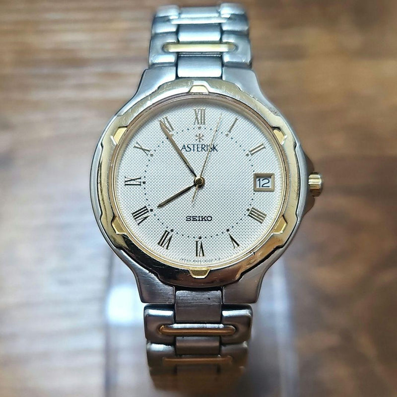 SEIKO ASTERISK Quartz Watch Yukisaburo Watanabe Design Original Strap 18cm Wrist