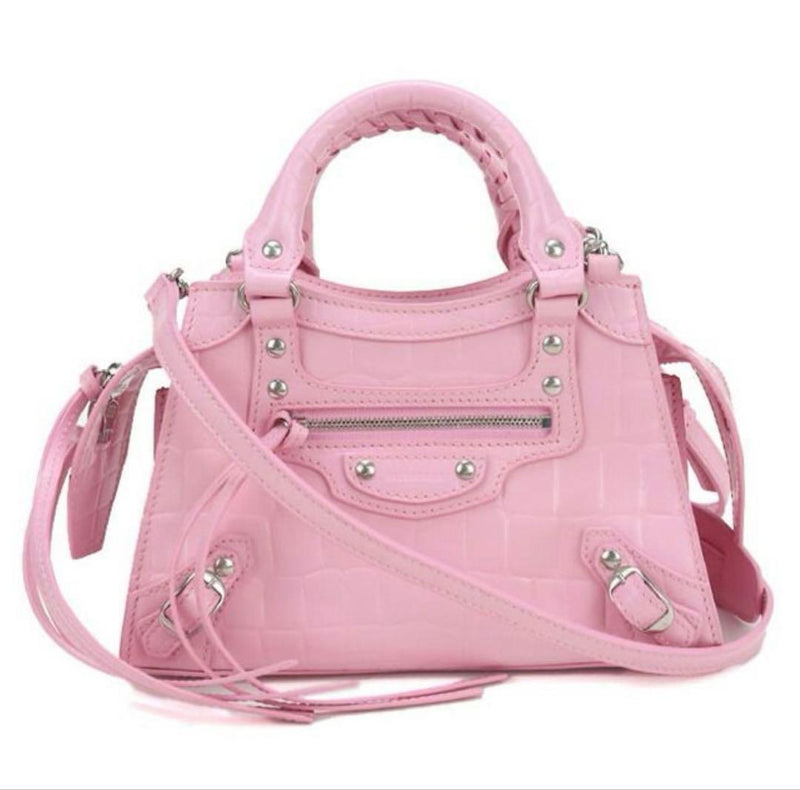 BALENCIAGA Neo Classic City Mini 638524 Leather Pink 2WAY Handbag 22x13.5x9cm
