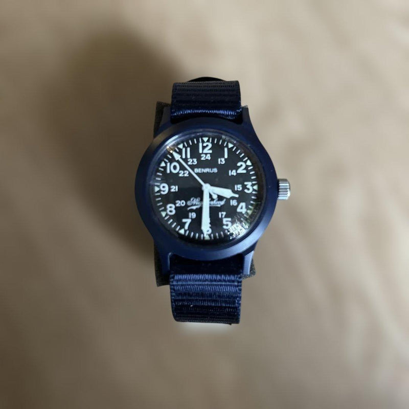 NEIGHBORHOOD BENRUS BR763 Collaboration Military Watch Swiss Made 35mm Quartz