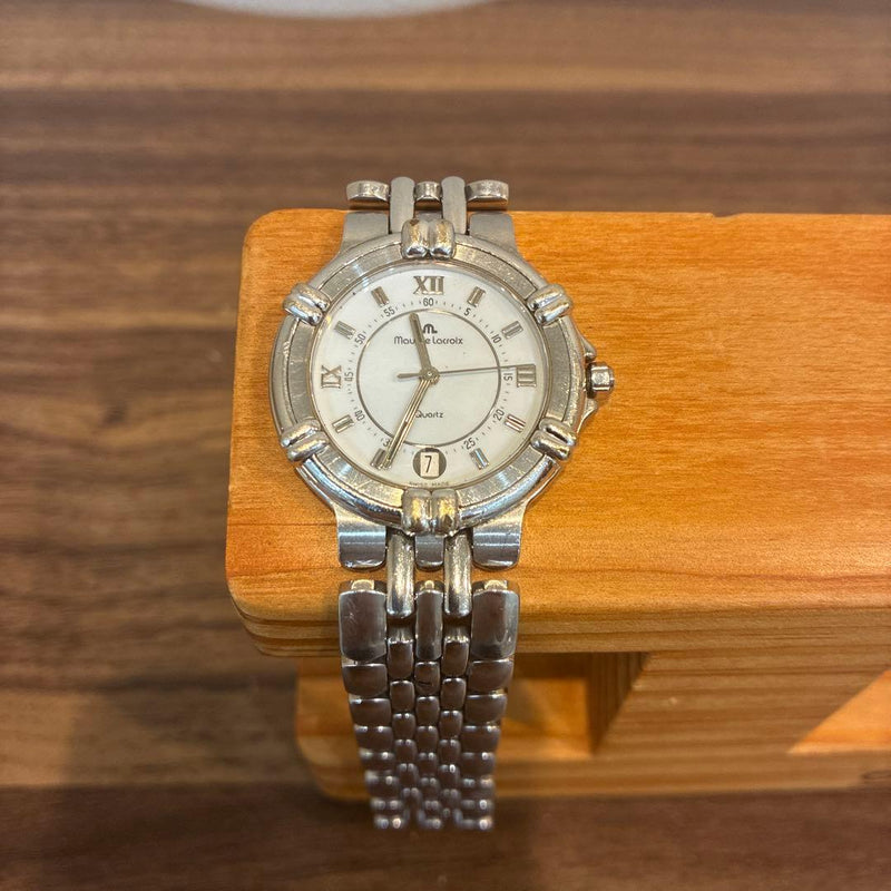 Maurice Lacroix Calypso Mens Quartz Watch 33mm White Dial Roman Numeral Date