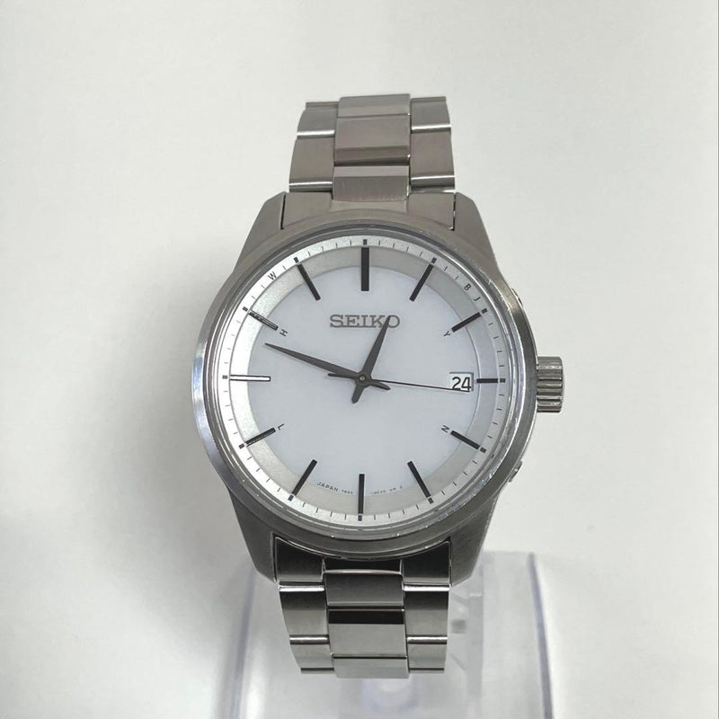SEIKO 7B24-0BR0 SBTM251 Radio Wave Control Solar White Dial 40mm New Strap Watch