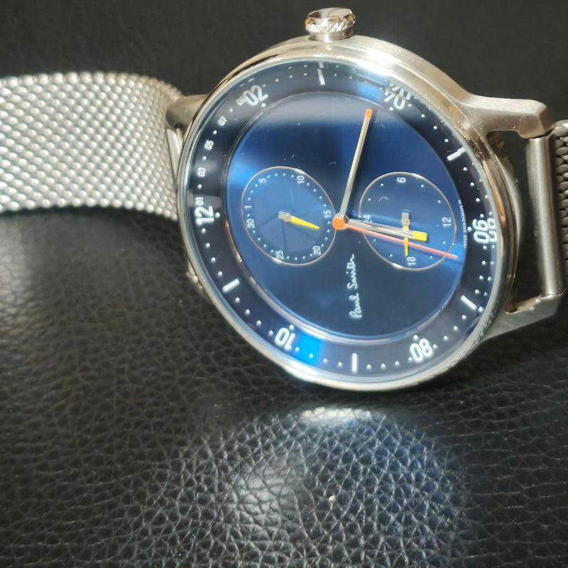 Paul Smith Church Street 6323-T024041 Quartz 43mm Blue Dial Silver Mesh Watch 5