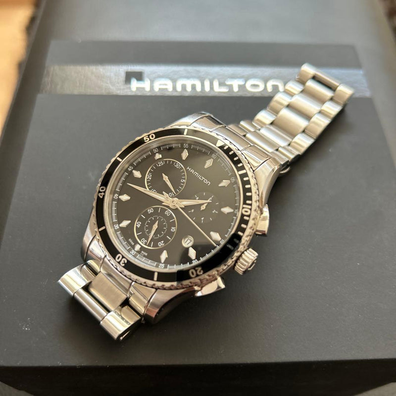 Hamilton Jazzmaster Seaview Chrono H375120 Quartz Black Stainless Steel Date