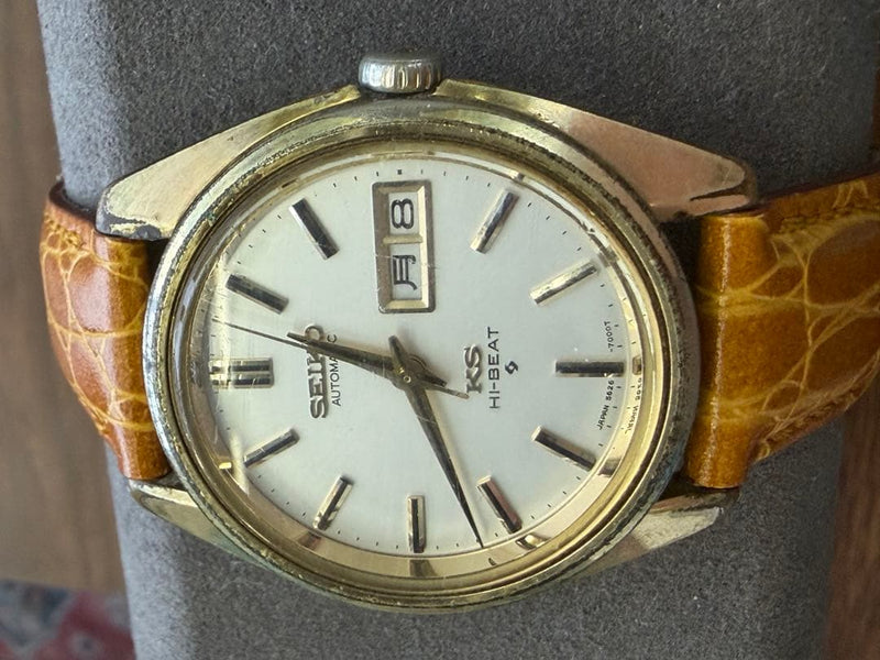 KING SEIKO 5626-7000 Automatic HI-BEAT Cal 5626 36mm Day Date 1969 Leather Band