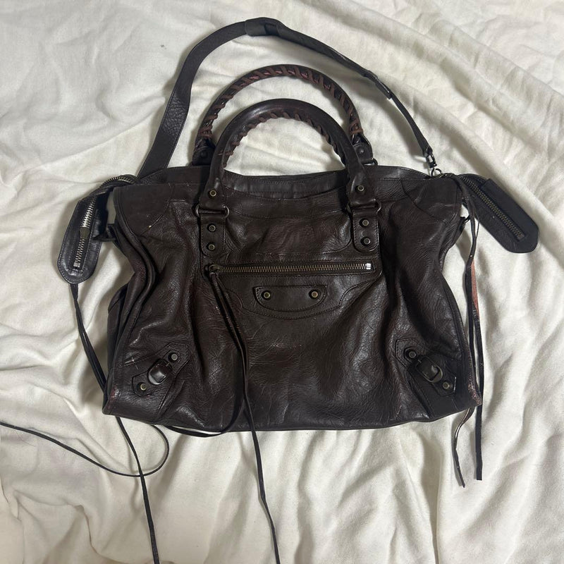 BALENCIAGA Classic City 2WAY Handbag Shoulder Bag Brown W13.8xH9.8xD4.7in