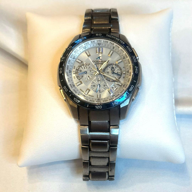 Casio Oceanus Quartz Solar Atomic Radio Controlled Watch Box Papers Multi-Band 6