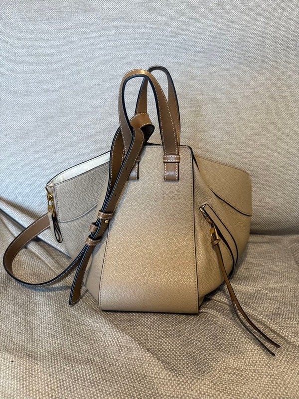 Loewe Hammock Small Sand Beige Grained Calf Leather Shoulder Crossbody Bag 2022