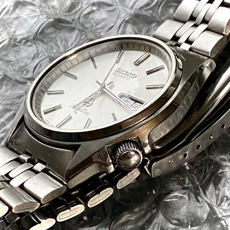SEIKO SilverWave 7546-8340 Quartz 37mm White Day-Date Bracelet 1977 Watch