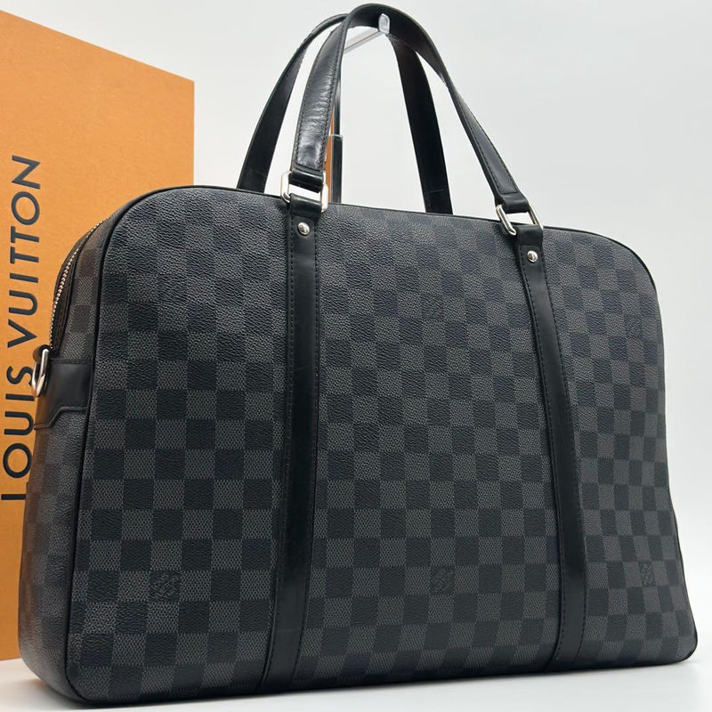 Louis Vuitton Yoh N48118 Briefcase Damier Graphite Black Gray A4 37x30x11.5cm