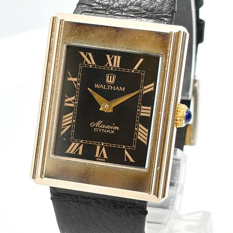 Waltham Maxim Dynax Manual Wind 26.2mm Black Dial Black Leather Watch