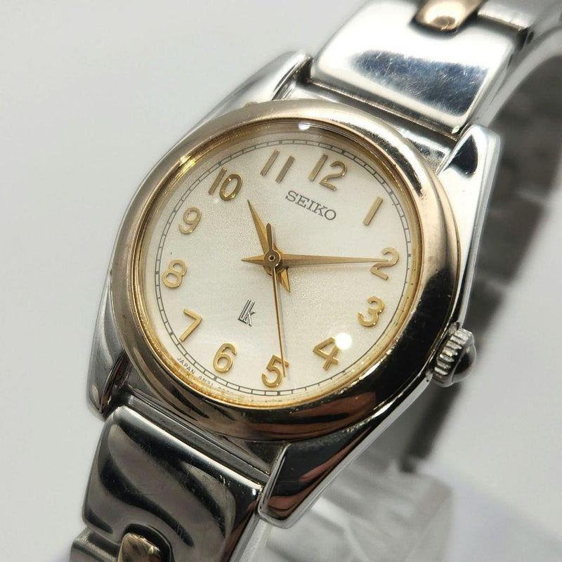 Seiko Lukia 4N21-0980 Quartz Ladies Stainless Steel Two-Tone Gold Silver Watch
