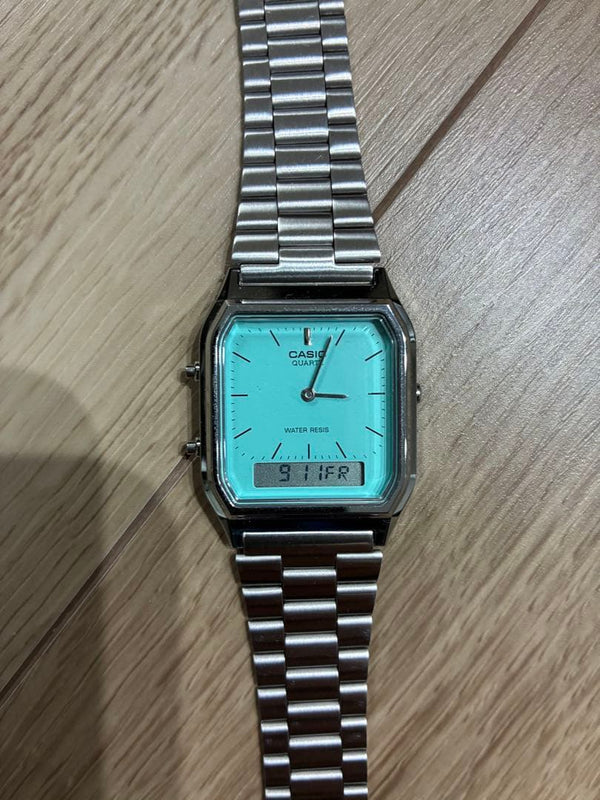 Casio AQ-230A-3AMQY Quartz Analog Digital Steel Turquoise Blue Unisex Watch