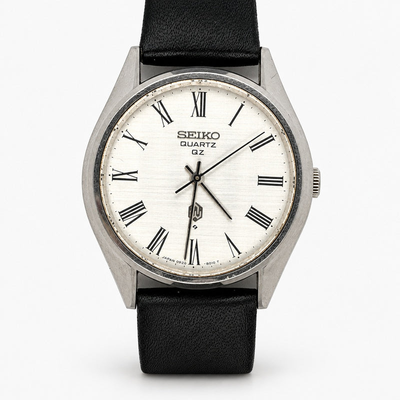 SEIKO 0920-8000-G Module 0920 Quartz Watch 36mm Silver Day-Date 1970s 2584
