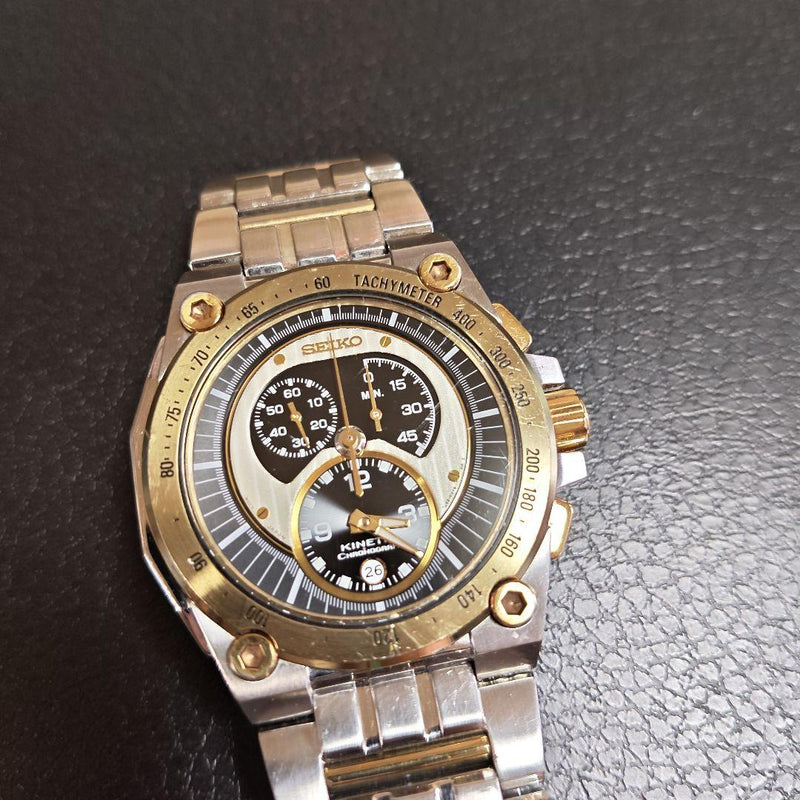 SEIKO Kinetic Chronograph Mens Wristwatch 6.3-6.7in Wrist Circumference