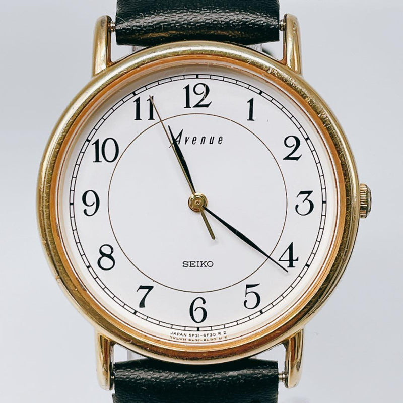 SEIKO Avenue 5P31-6A6B Quartz Mens Watch Gold-plated 32mm Not Water-resistant