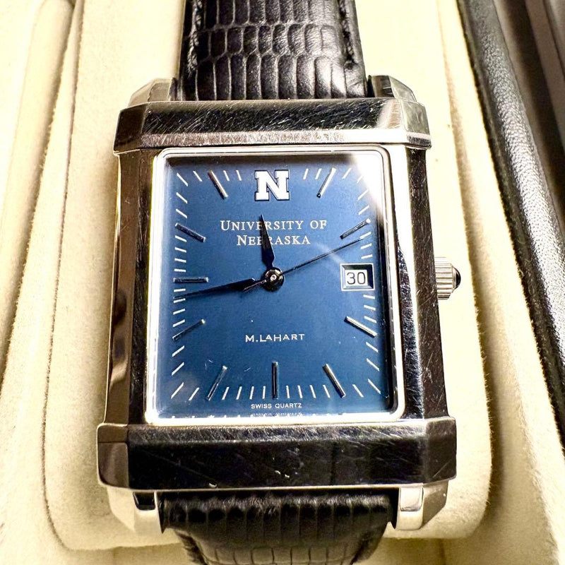M.LAHAR x UNIVERSITY OF NEBRASKA Swiss Quartz Watch SS Sapphire Blue Dial