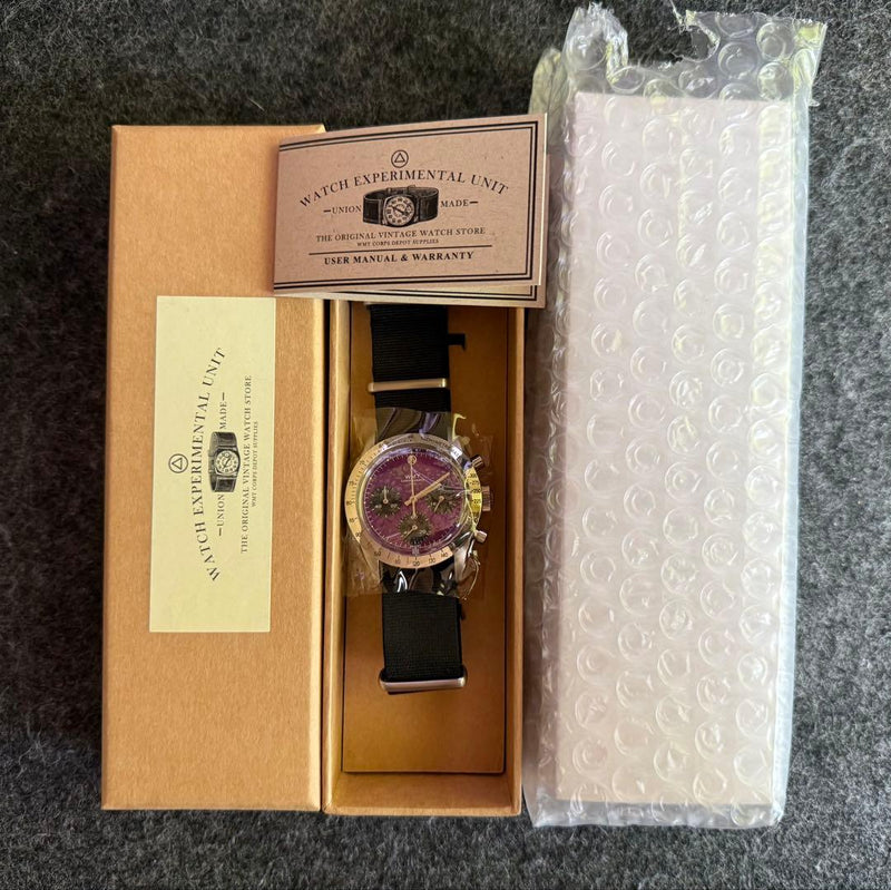WMT GP1 Purple Fade by MWM Quartz Chronograph Wristwatch with Box 37mm 10 ATM