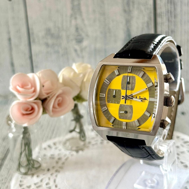 Paul Smith 0530-H00893Y Watch Quartz Chronograph 39mm Yellow Dial Silver Case