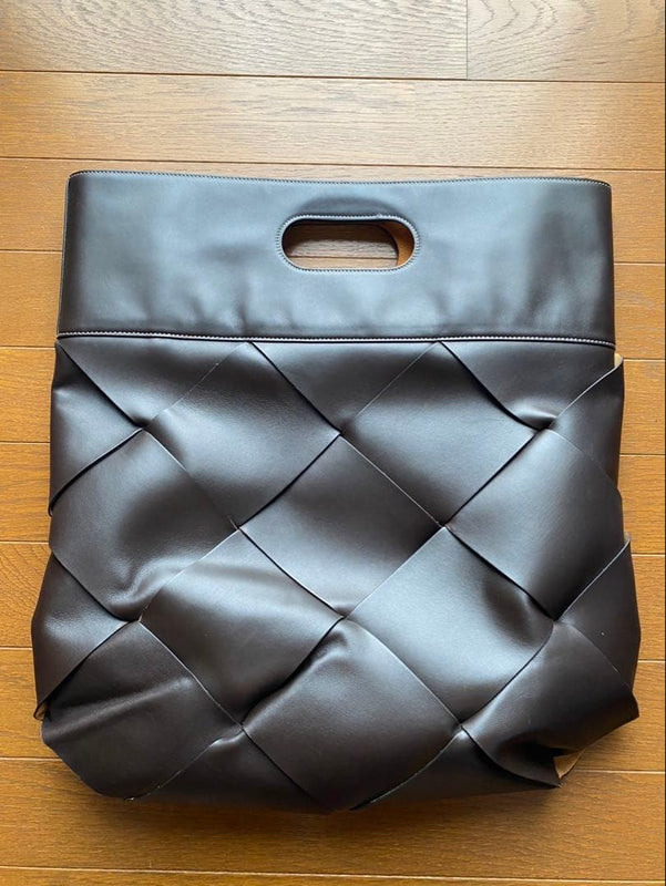 Bottega Veneta SLIP Maxi Intrecciato Leather Tote Bag Brown Approx W33 H38 D2cm